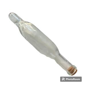 Pressed Glass Pastry Rolling Pin Removable Cork Clear Bubbles 30s or 40s